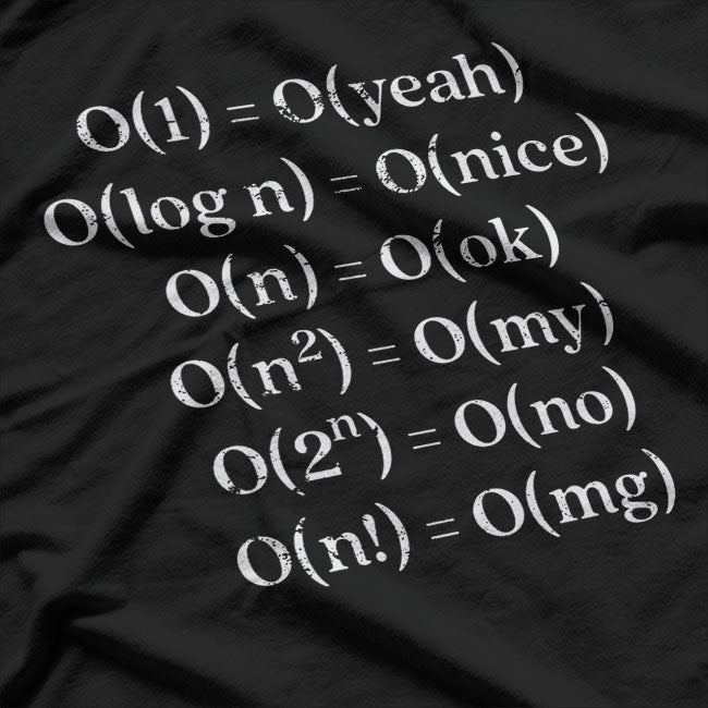 Funny Programming Coding Algorithm Big O Notation Developer T-Shirt