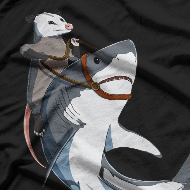 Opossum Riding Shark T-Shirt