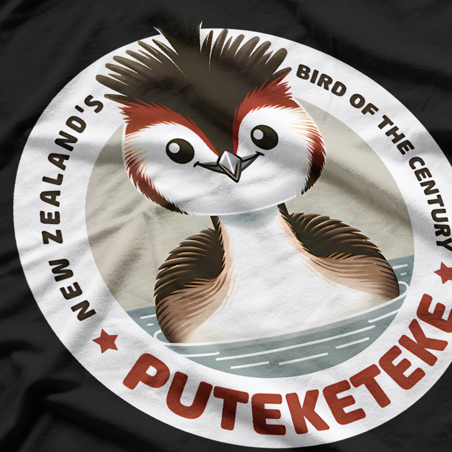 The Puteketeke New Zealand's Bird of the Century Flower T-Shirt