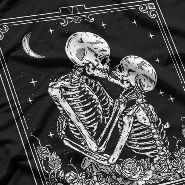 The Lovers Tarot Vintage Astrology, Skull, and Occult Horror T-Shirt