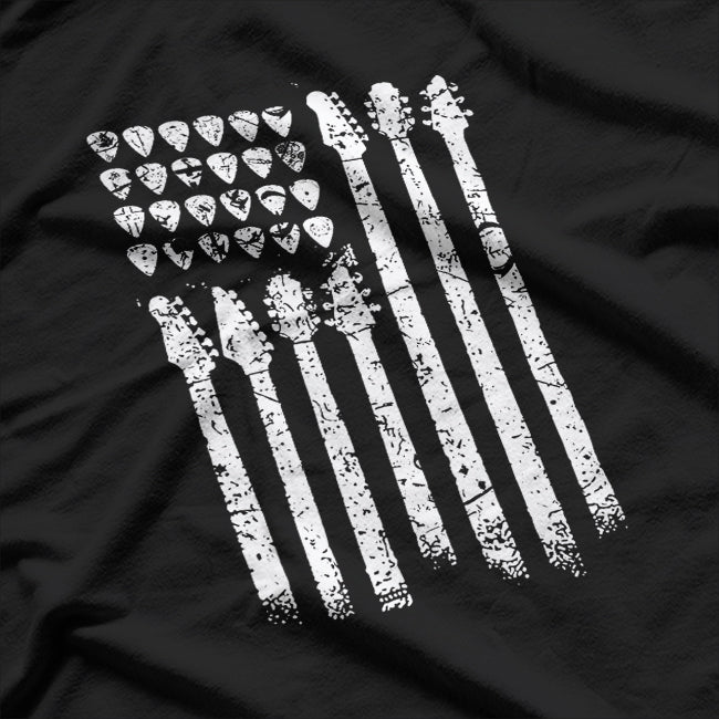 American Flag Guitar Guitarist T-Shirt