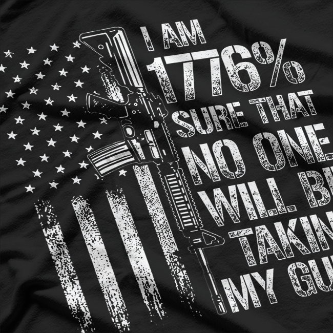Dad Grandpa Veteran US Flag 1776 Sure No One Taking My Guns T-Shirt