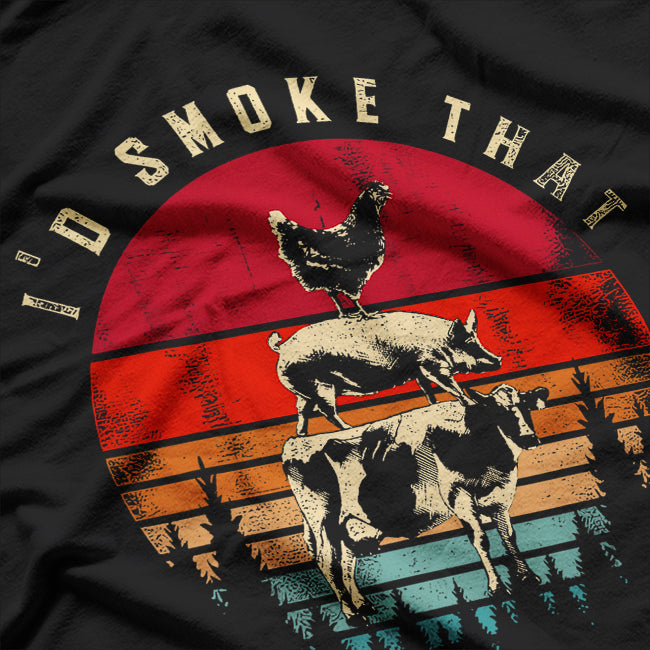 Id Smoke That Funny Smoked Meat BBQ Chef Barbecue T-Shirt