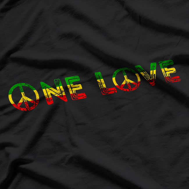 One Love Rasta Reggae Music Rastafarian Lover Jamaica Peace T-Shirt