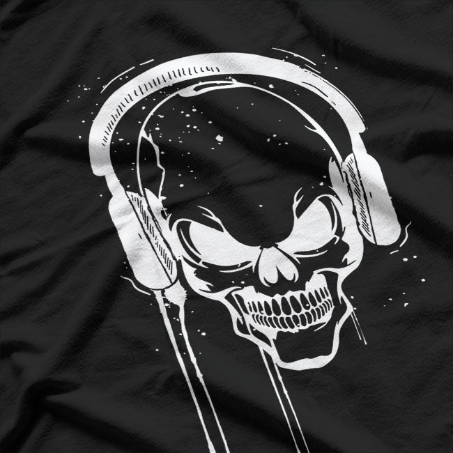 Vintage Skull Headphone Music Melting Cool Gift T-Shirt