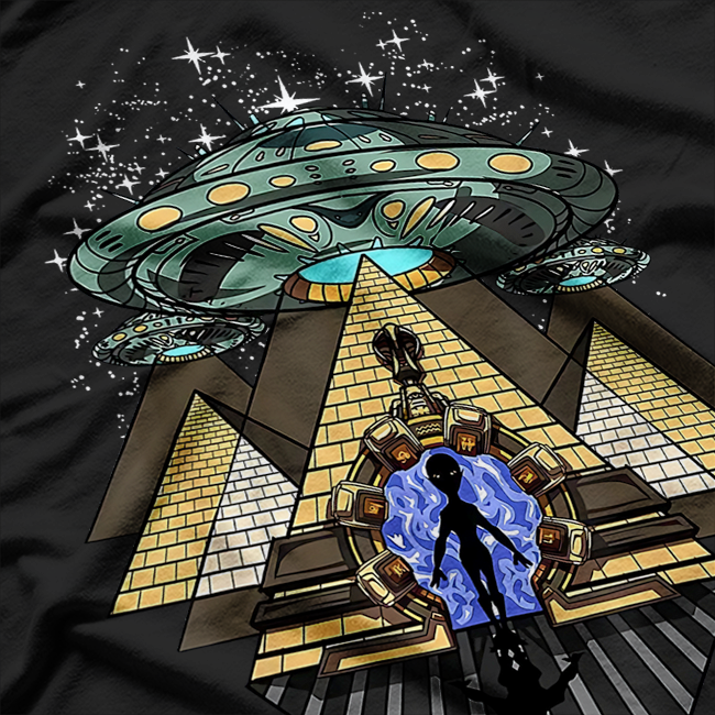 Alien Abduction Egyptian Pyramids and Ancient UFO Mysteries T-Shirt