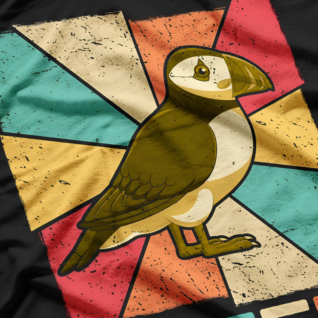 Vintage Retro Style Silhouette Puffin Bird T-Shirt