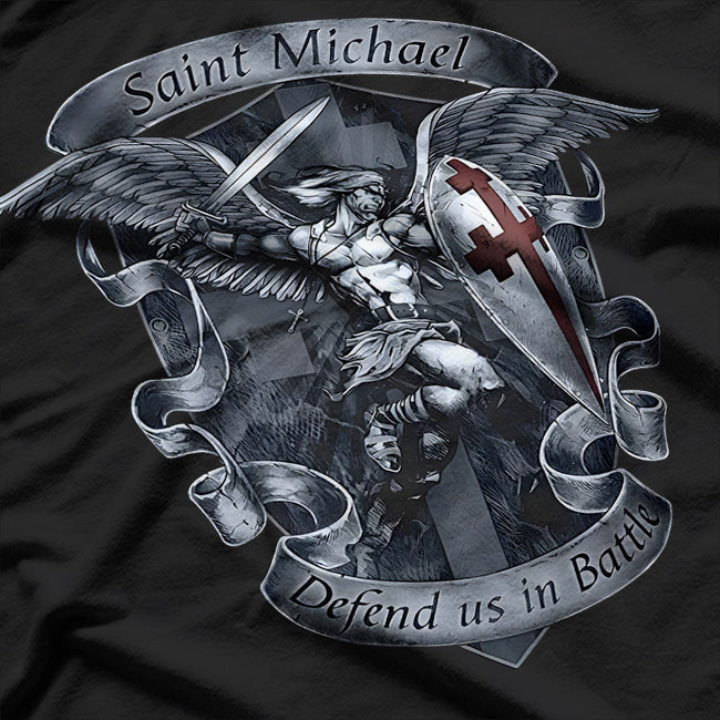 Saint Michael Defend Us A Majestic Guardian of Faith and Protection T-Shirt