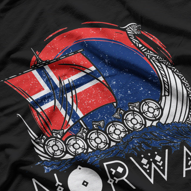 Boat Norwegian Viking Ship Ocean Pride and Heritage T-Shirt