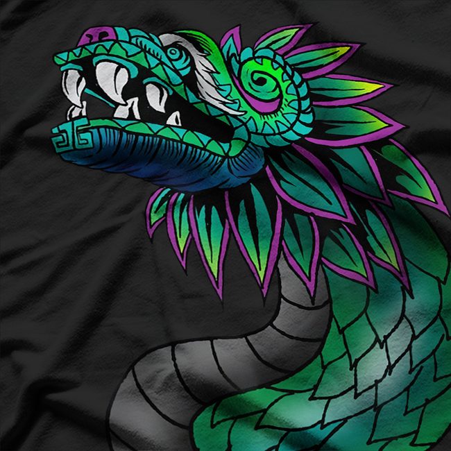 Quetzalcoatl The Feathered Serpent - Aztec God of Wisdom and Creation T-Shirt