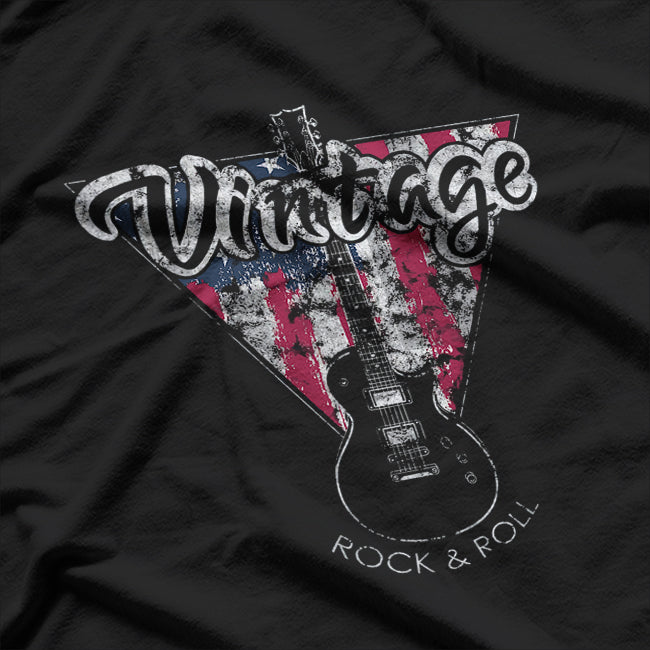 American Flag Guitar, Vintage Guitar Player Gift T-Shirt