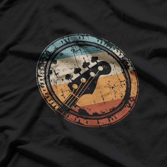 Vintage Bass Guitar Headstock for Bassist and Bass Player T-Shirt