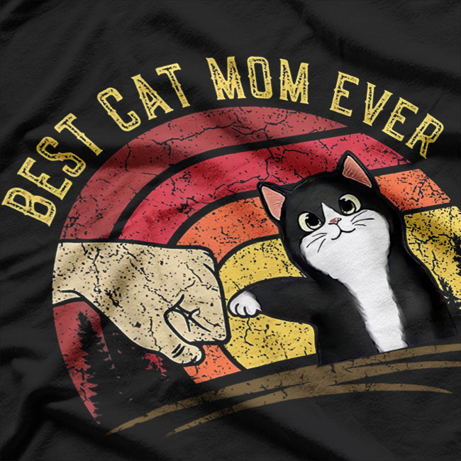 Vintage Best Cat Mom Ever Cat T-Shirt