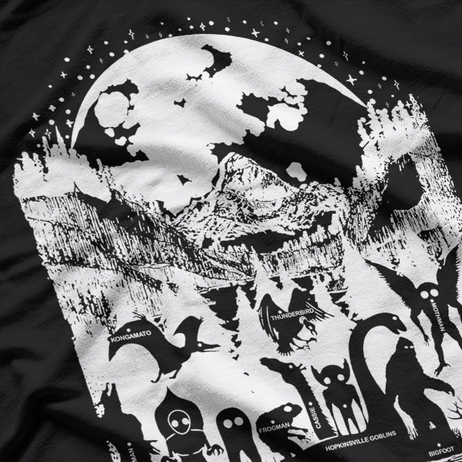 Cryptid Monsters Bigfoot and Mothman T-Shirt