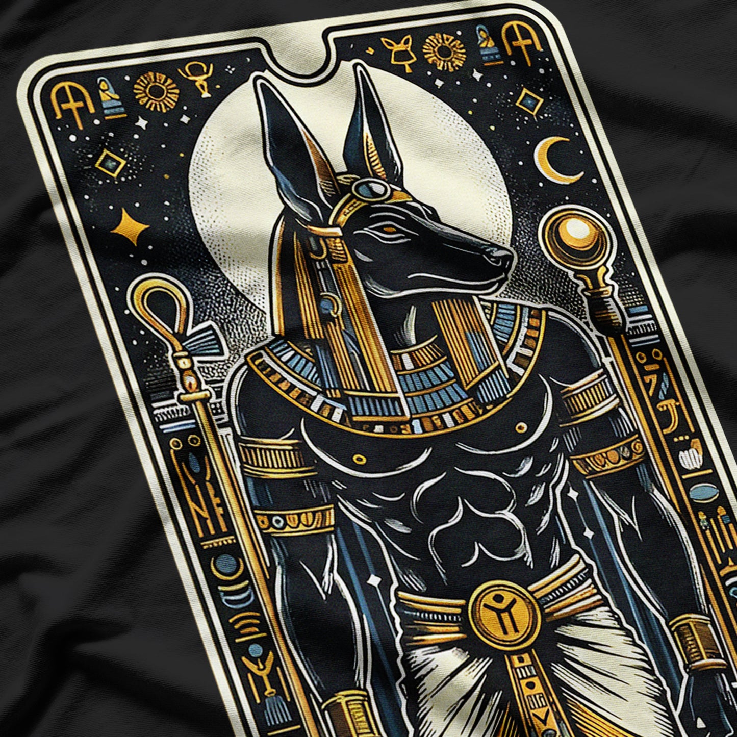 Anubis Egyptian God Ancient Deity Pharaoh Hieroglyphs T-Shirt
