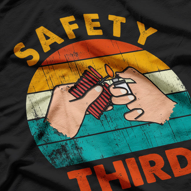 Warning Fireworks Safety Third Independence Day T-Shirt