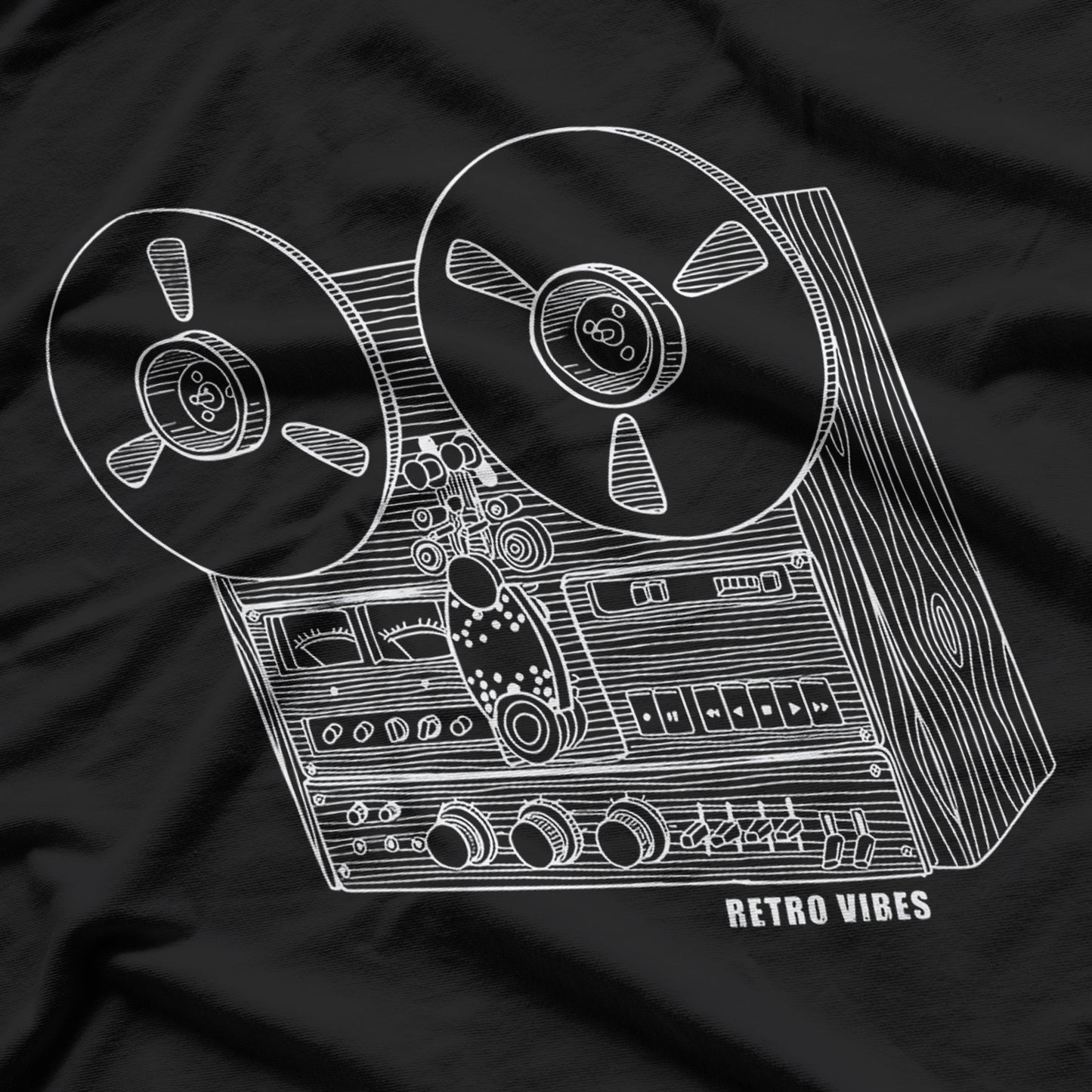Cassette Tape Reel To Reel Analog Sound System Retro Vibes T-Shirt