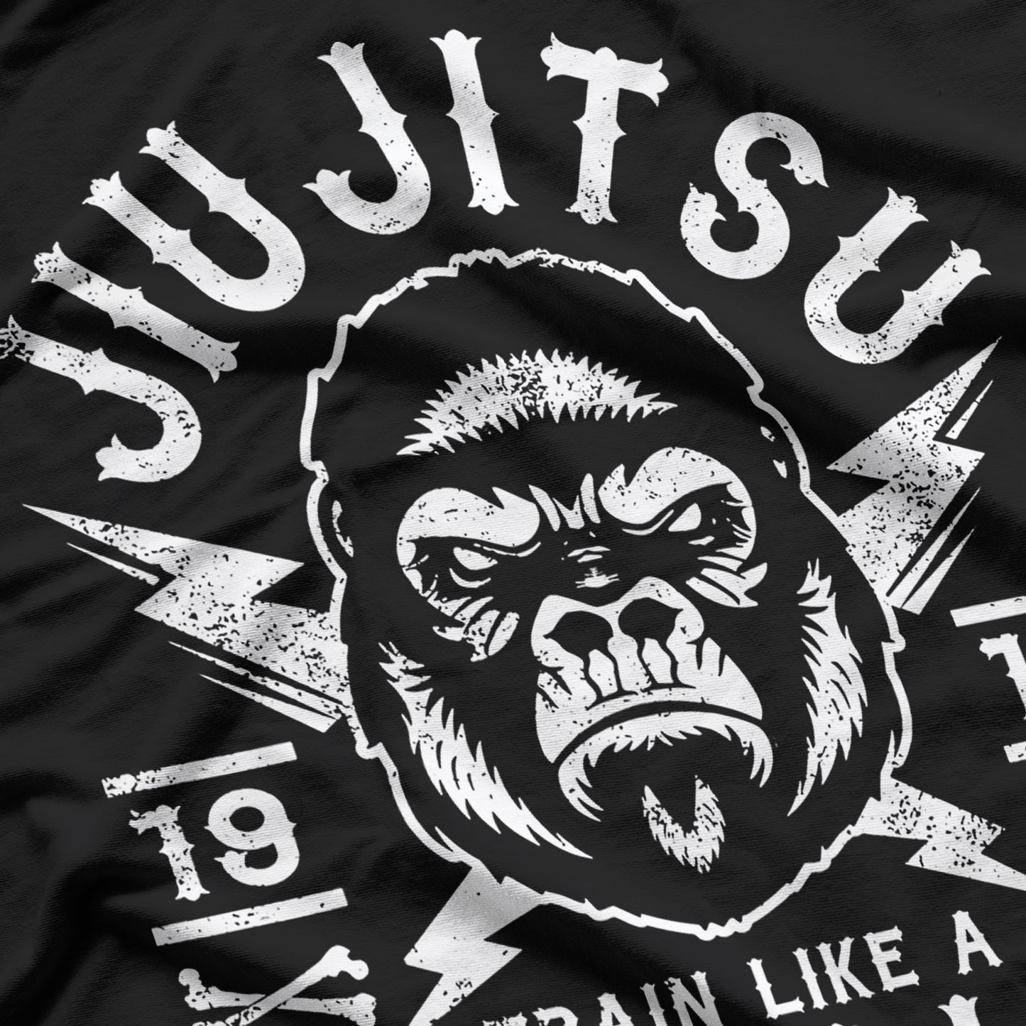 Cool BJJ Distressed Vintage Brazilian Jiu Jitsu Gorilla T-Shirt
