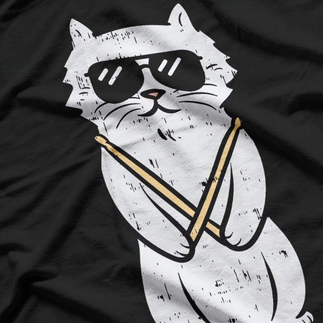 Cat Drumstick - Rock & Roll Drummer Pet Vibes T-Shirt