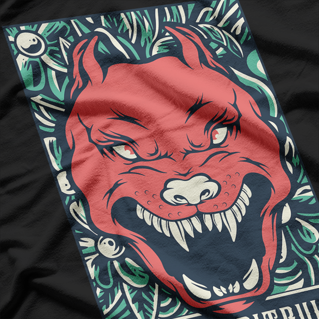 Angry Pitbull Fierce Dog Graphic Vintage Animal Lover T-Shirt