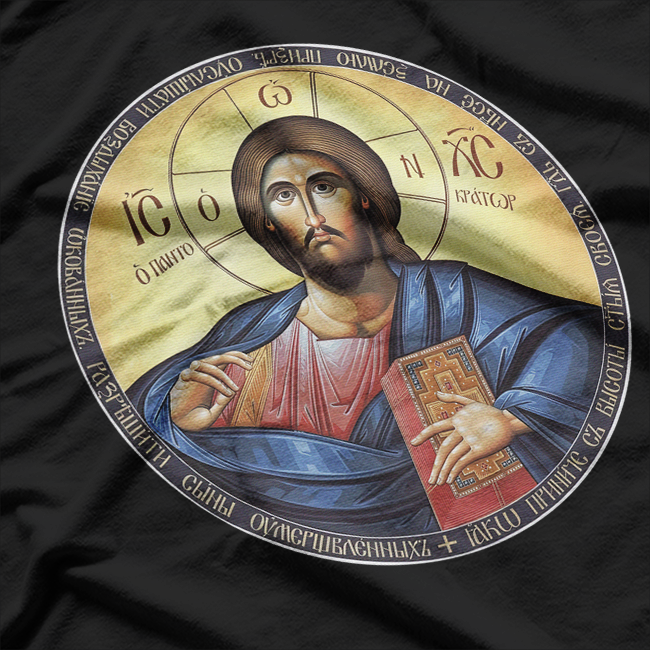 Jesus Christ Pantocrator - Orthodox Byzantine Icon T-Shirt