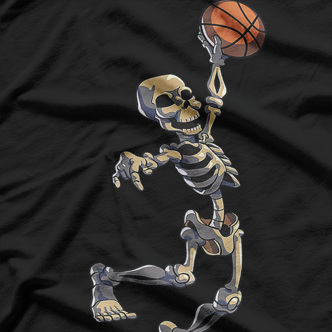 Basketball Skeleton Dunking Hoop T-Shirt