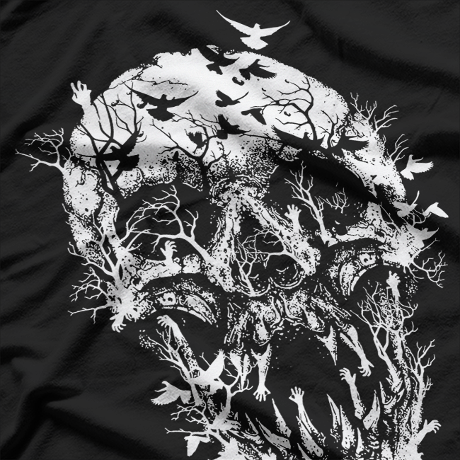 Bird Skull Skeleton Gothic Halloween Horror Costume T-Shirt