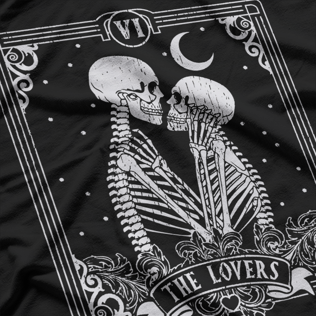 The Lovers Tarot Card Skeleton T-Shirt