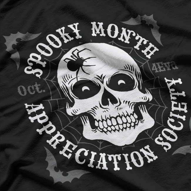 Spooky Month Appreciation Society Skull Halloween Horror T-Shirt