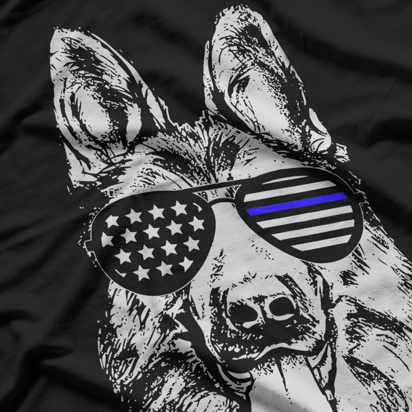 K9 Thin Blue Line Flag German Shepherd Police Dog T-Shirt