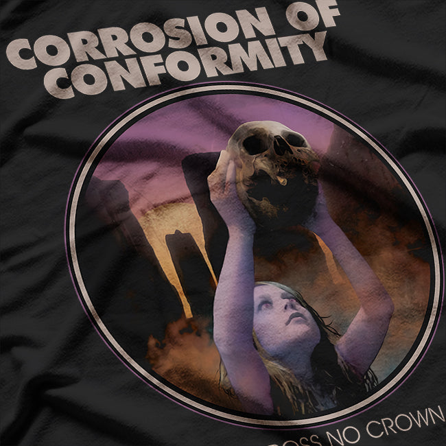 No Cross No Crown Vintage Sludge Metal Music Graphic RZ T-Shirt