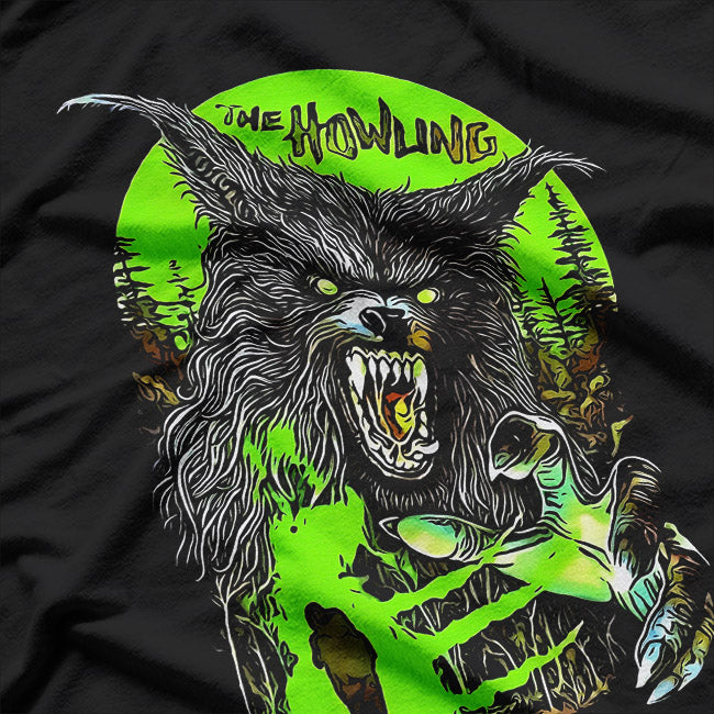 Midnight Howling Wolf – Retro Moonlight Nature T-Shirt