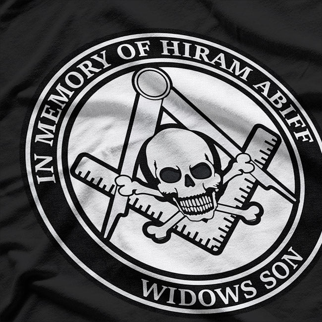 In Memory of Hiram Abiff: Masonic Brotherhood Tribute T-Shirt