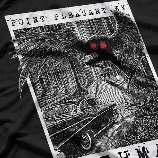 Mothman Encounter 1966: Point Pleasant Cryptid Legend T-Shirt