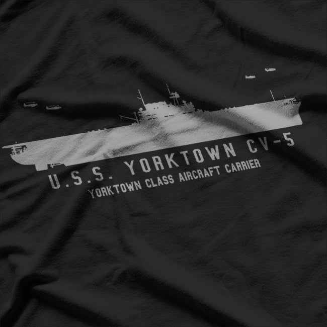USS Yorktown CV-5 WWII Aircraft Carrier Military T-Shirt