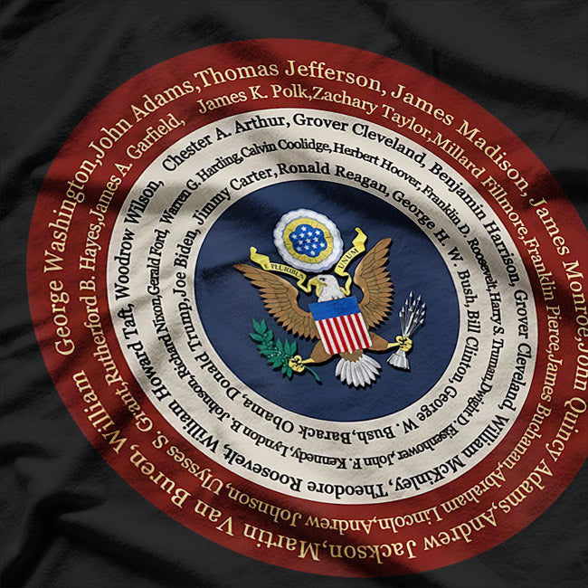 All Presidents of the United States: Patriotic History T-Shirt