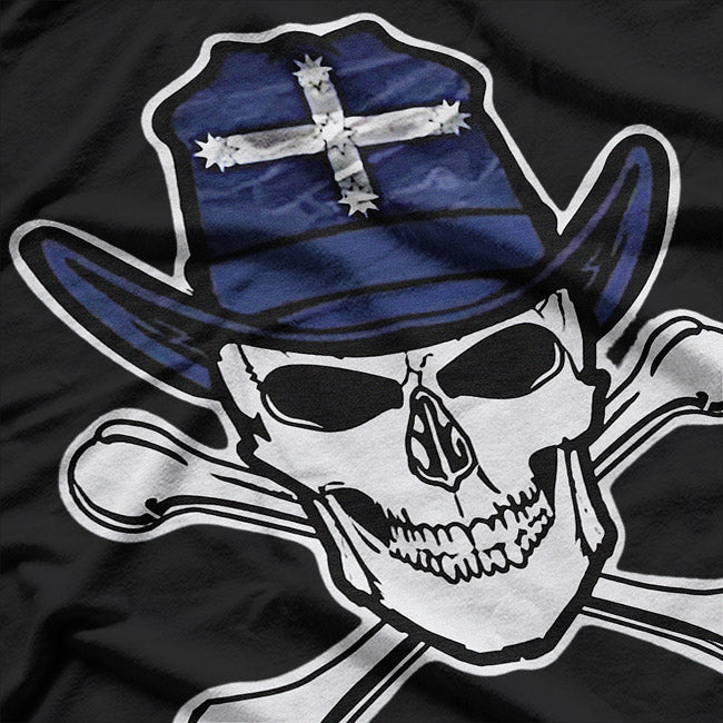 Eureka Stockade Skull – Aussie Rebel Flag Outlaw Style Love T-Shirt