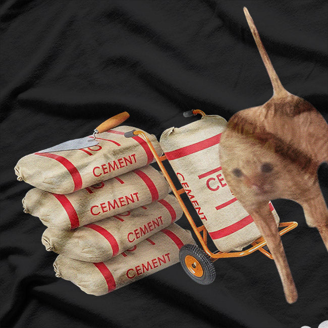 Weird Meme Cat – I Eat Cement Funny Graphic T-Shirt