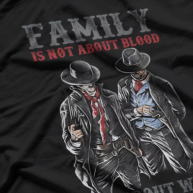 Family Over Blood – Heartfelt Quote Graphic T-Shirt
