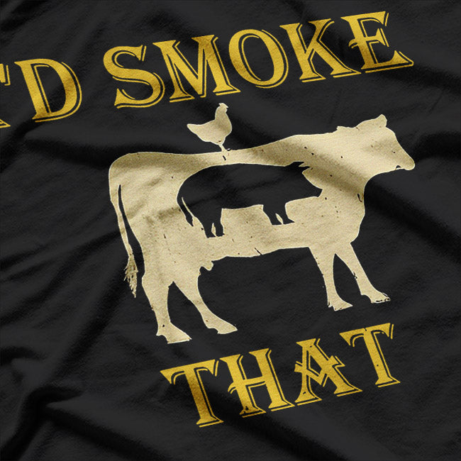Funny BBQ Grill Shirt with Pig & Cow Design T-Shirt