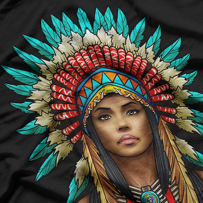 Native Woman Tribal Heritage Inspired Art Graphic T-Shirt