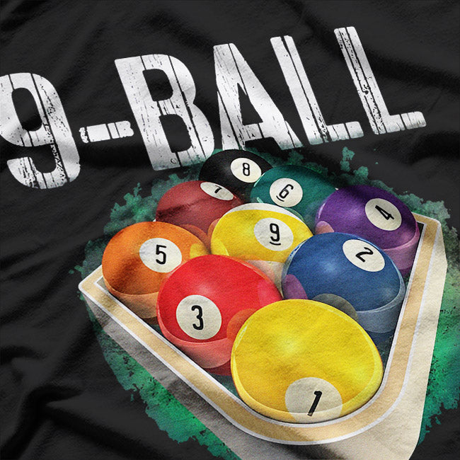 Pool Billiards 9 Ball Game Player Retro Sports Graphic T-Shirt