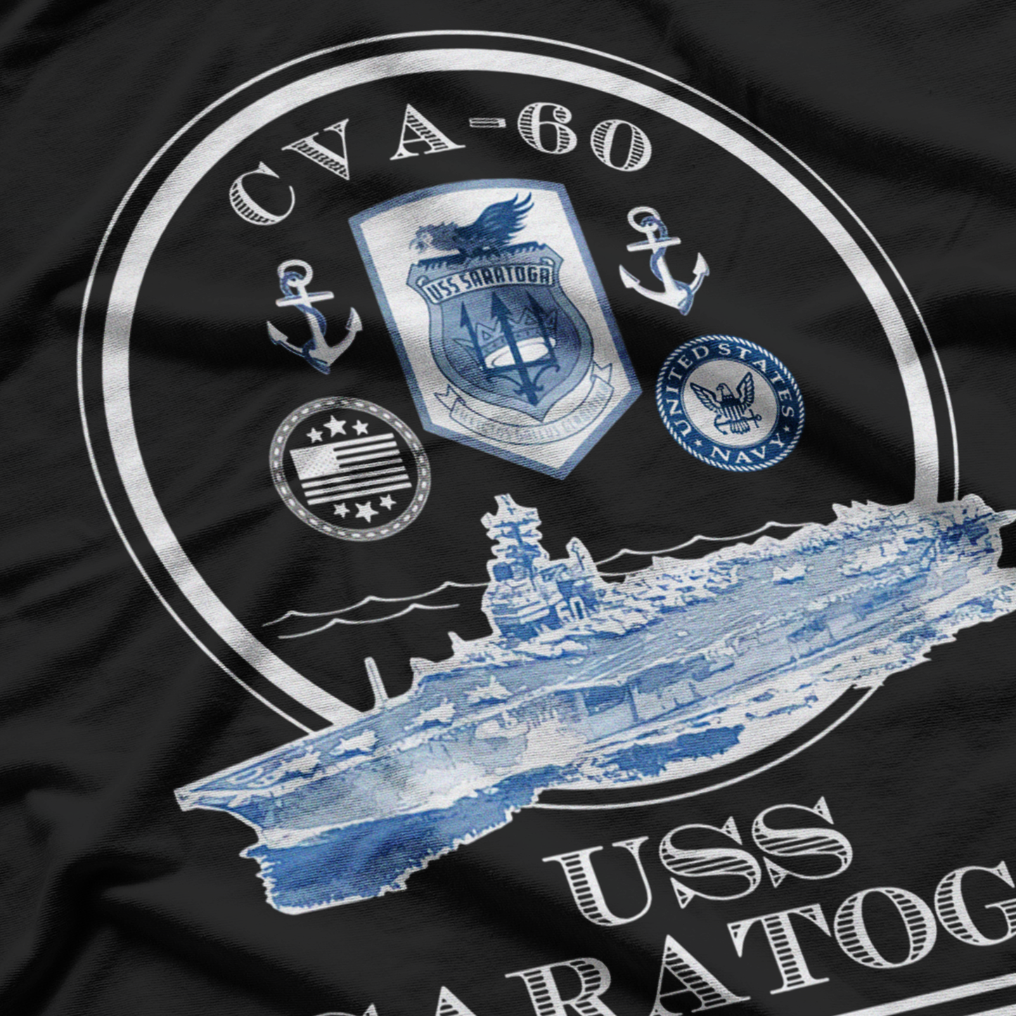 USS Saratoga CVA-60 Naval Ship Military Aircraft Carrier T-Shirt