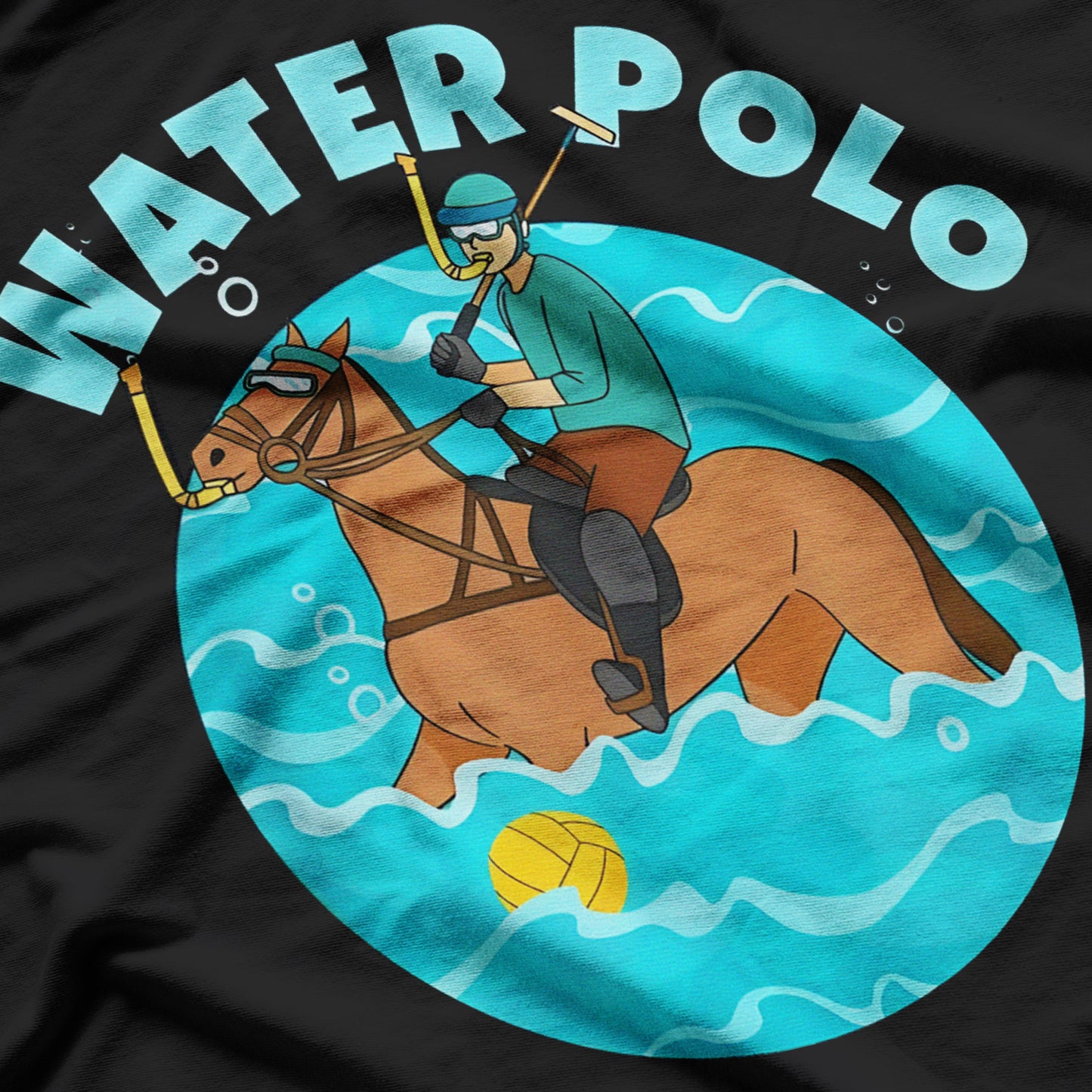 Funny Water Polo Player on Horse Playing Water Polo T-Shirt