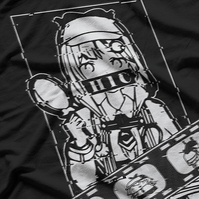 Amelia Watson in a Retro-Glitched Hololive Style T-Shirt