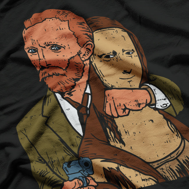 Van Gogh Mona Lisa Funny Famous Painting Parody Art T-Shirt
