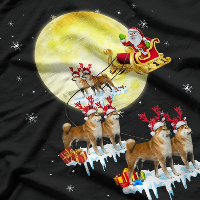 Reindeer Shiba Inu Xmas Funny Christmas Pajama Dog T-Shirt