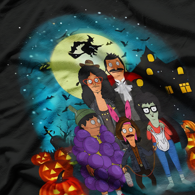 Funny Burger Family Halloween Cartoon Parody Graphic T-Shirt