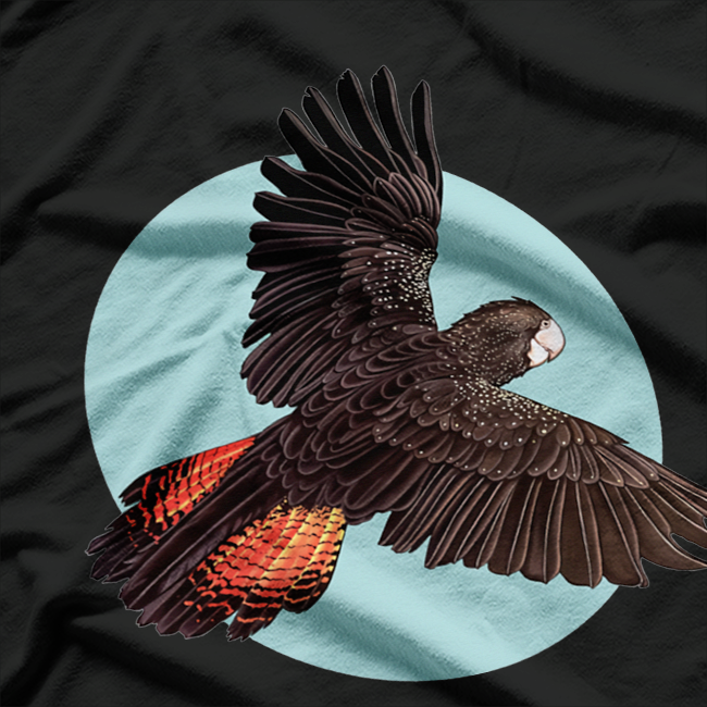 Red-Tailed Black Cockatoo Wildlife Art Bird Lover Graphic T-shirt