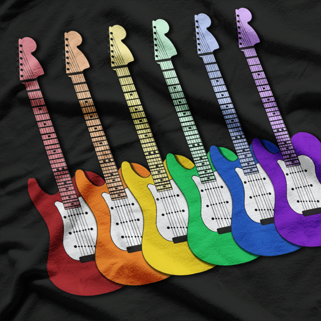 Rainbow Guitar Pride – Music Lover T-Shirt